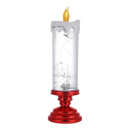 LED Glitter Candle with Pedestal Base