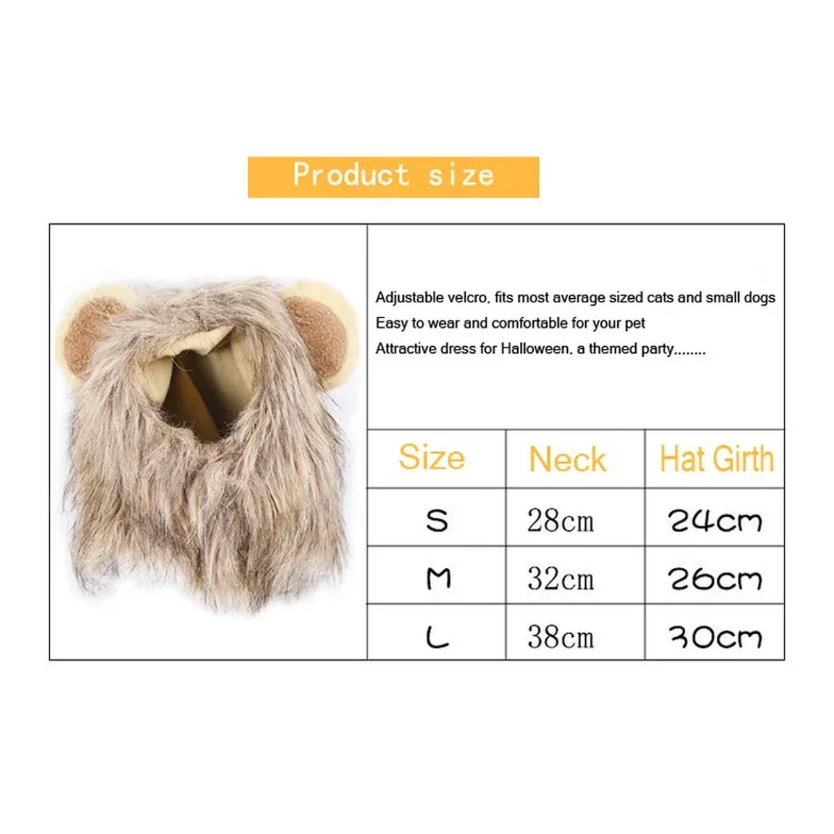 Lion Costume Hat for Pets