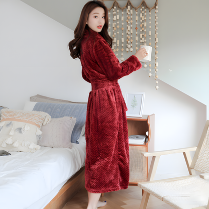 Women's Plush Hooded Bathrobe