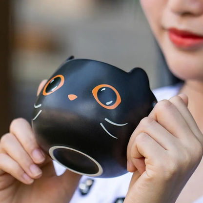 Halloween Cat Mug with Lid