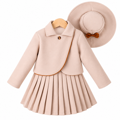Girls Pleated Skirt and Jacket Set