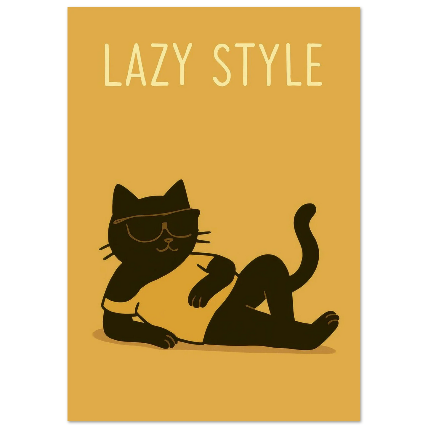 Lazy Cat in Sunglasses Poster – Chill Vibes Wall Art