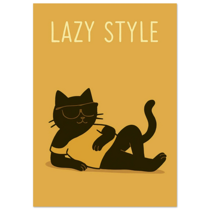 Lazy Cat in Sunglasses Poster – Chill Vibes Wall Art