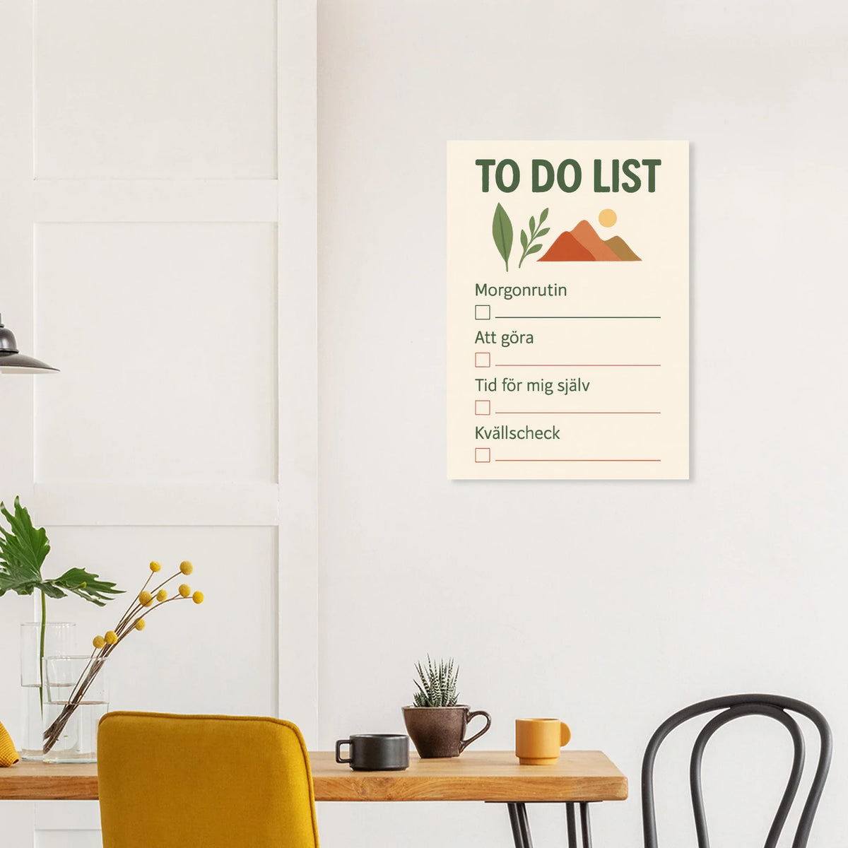 Minimalistisk Att Göra-Lista Poster – Fånga Dagen med Naturinspirerad Konst