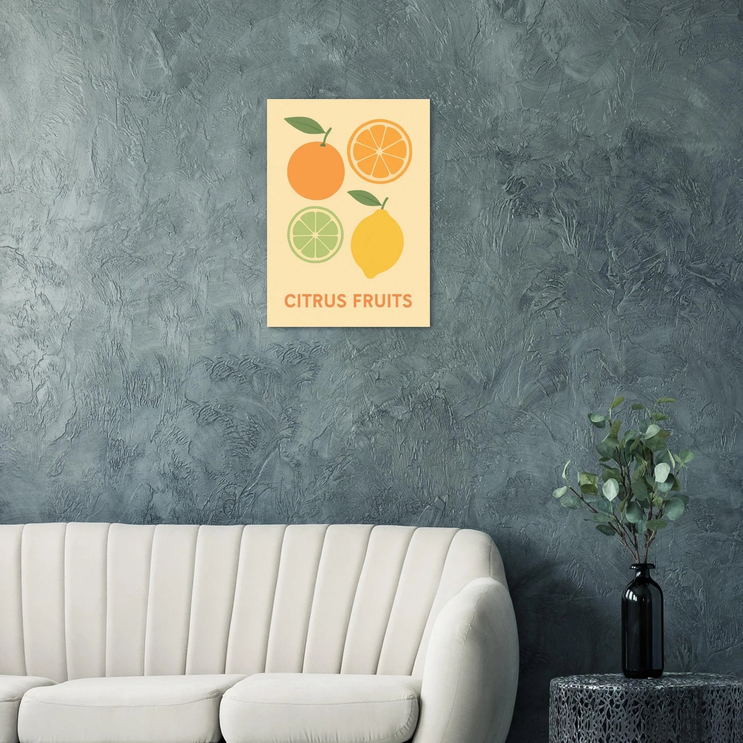 Retro Citrus Fruits Art Print – Zesty Kitchen Decor Poster in Your Choice of Size