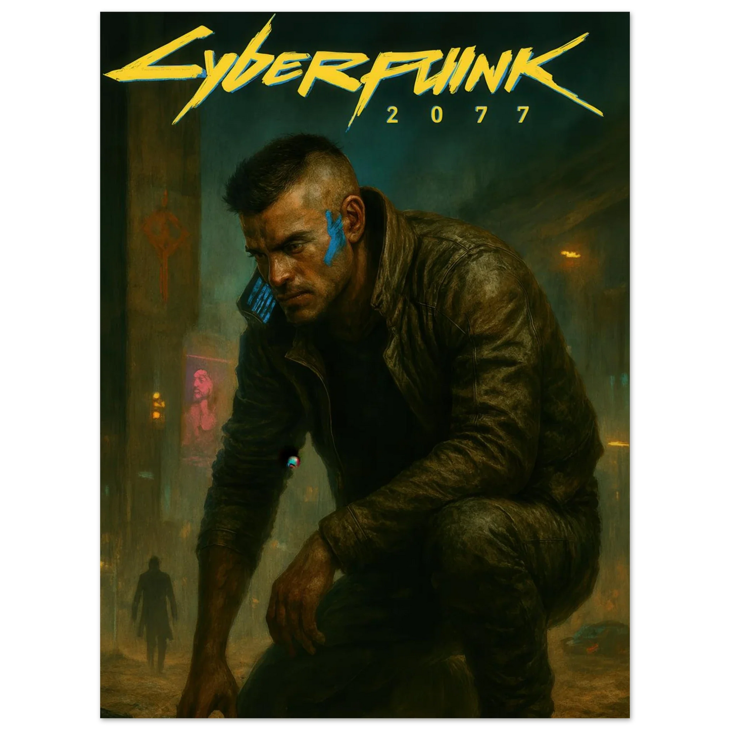 Cyberpunk Poster - Övergiven Stad Art Print