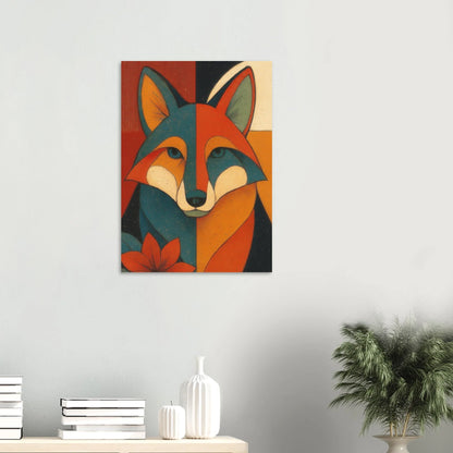 Djur: Vibrant Cubist Fox Art Print – Modern Nordic Elegance for Your Home
