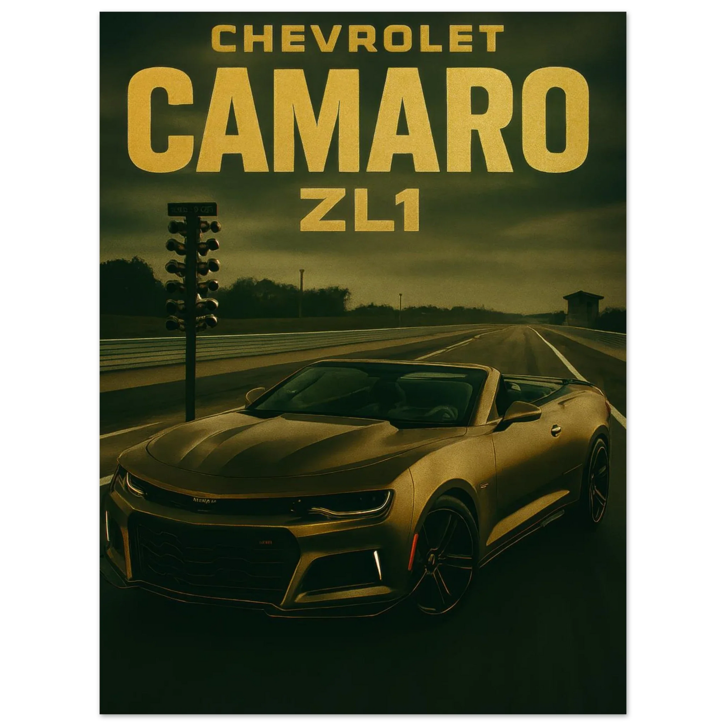Chevrolet Camaro ZL1 Golden Hour Drive Poster – Iconic Muscle Car Wall Art