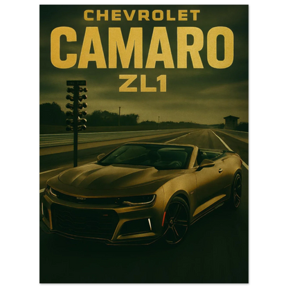 Chevrolet Camaro ZL1 Golden Hour Drive Poster – Iconic Muscle Car Wall Art