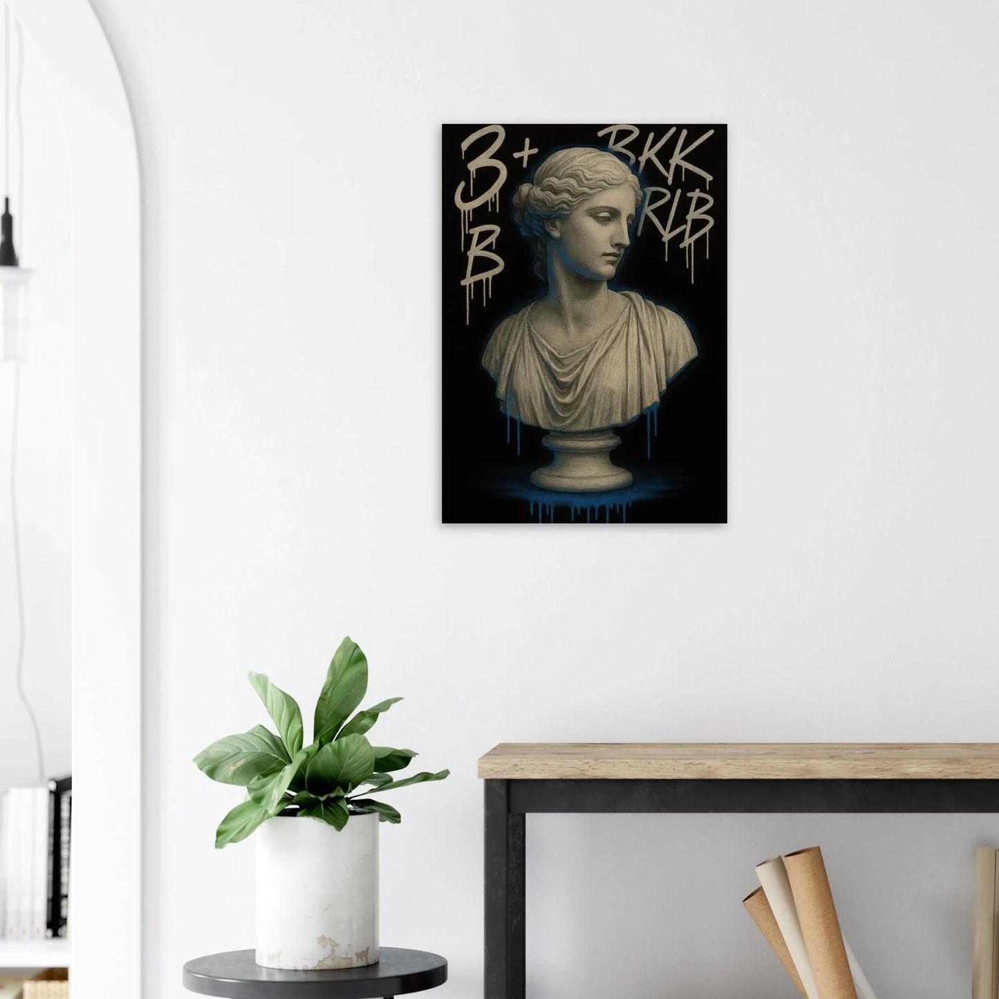 Urban Goddess Graffiti Bust Poster - Modern Art Print