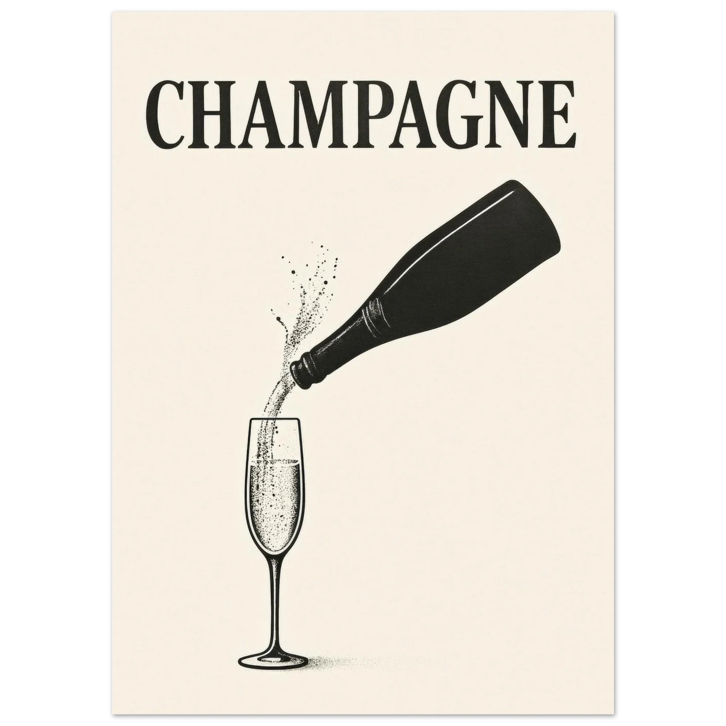 Champagne Splash Retro-Inspired Wall Art Poster – Elevate Your Space with Timeless Elegance