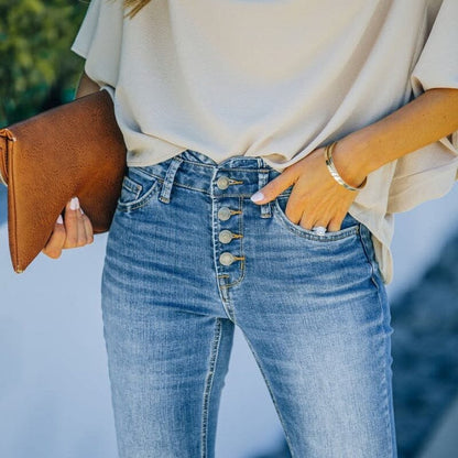 70-tals vintage jeans med hög midja