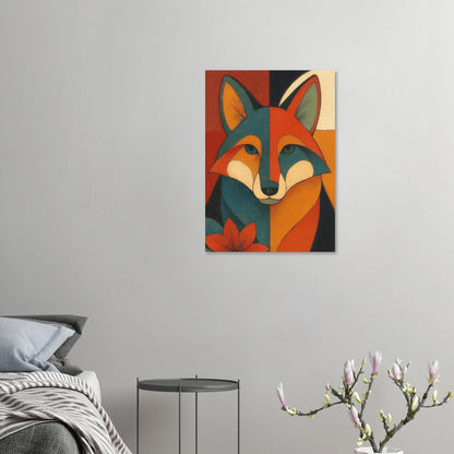 Djur: Vibrant Cubist Fox Art Print – Modern Nordic Elegance for Your Home