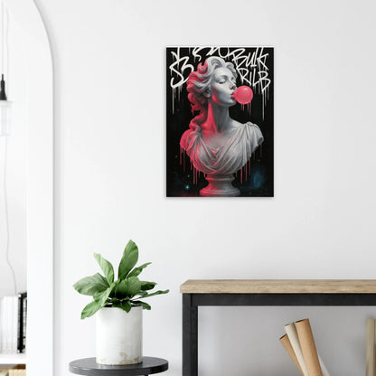 Neon Bust Bubblegum Dream: Striking Pop Art Poster with Vibrant Graffiti Flair, in Your Choice of 29 Sizes