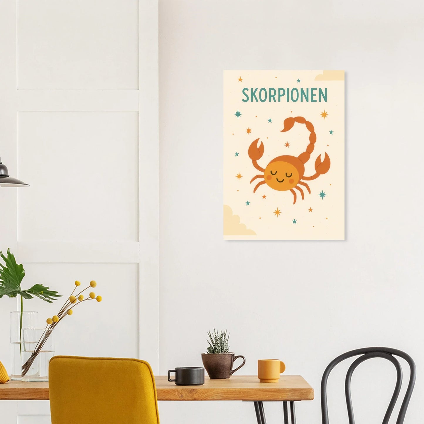 Söt Skorpion Barnrumsaffisch - Personlig Zodiac Konsttryck i Flera Storlekar