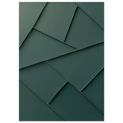 Minimalist Forest Green Geometric Art Print – Abstrakt Design for Modern Spaces