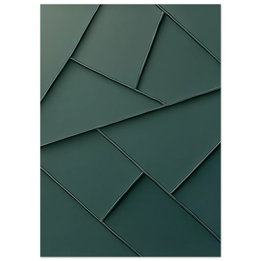 Minimalist Forest Green Geometric Art Print – Abstrakt Design for Modern Spaces