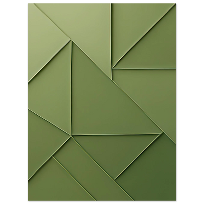 Abstrakt Minimalist Konsttryck i Gröna Nyanser – Modern Geometrisk Väggkonst
