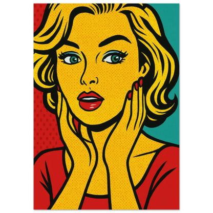 Pop Art Poster: Retro Glamour Wall Art in Vibrant Hues, Available in Various Sizes