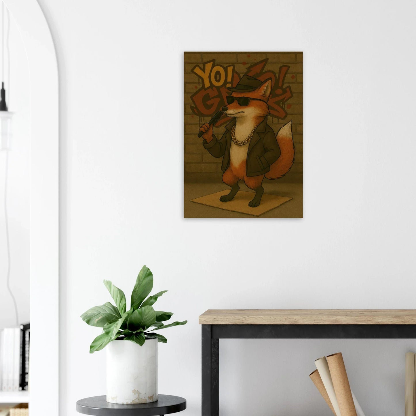 Urban Fox King: Hip-Hop Inspired Art Poster – Available in 29 Sizes