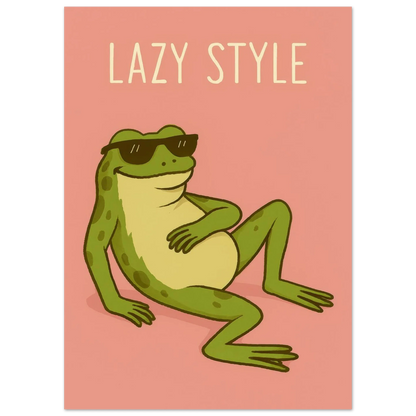 Lazy Style Chillin' Frog Poster – Retro Vibe Art Print