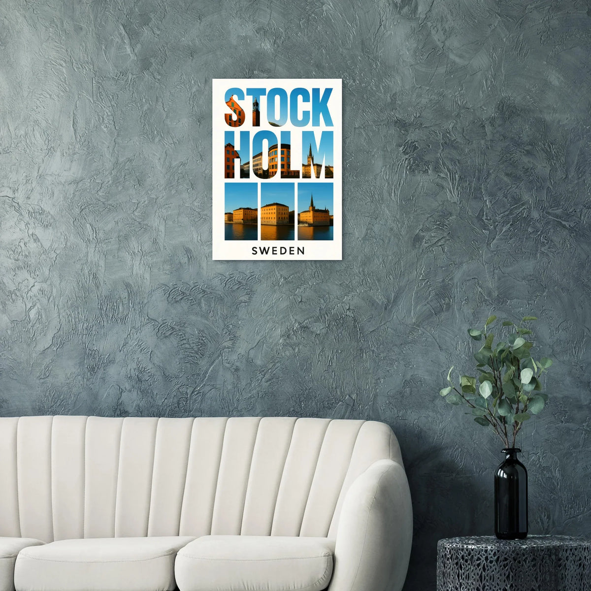 Stockholm Sweden Cityscape Poster – Vibrant Nordic Architectural Art Print
