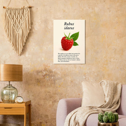 Frukter: Vibrant Rubus Idaeus Raspberry Botanical Art Print – Rich Red Hues for Your Home or Kitchen