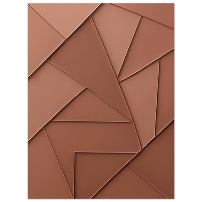 Minimalistisk Abstrakt Konsttryck – Koppartoner & Geometriska Former för Modern Inredning