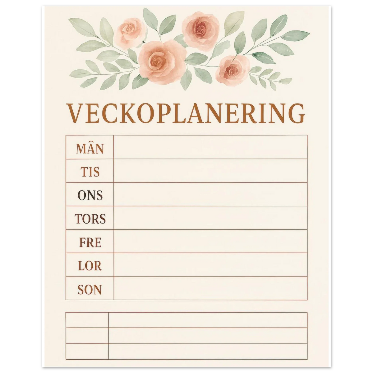 Veckoplanering