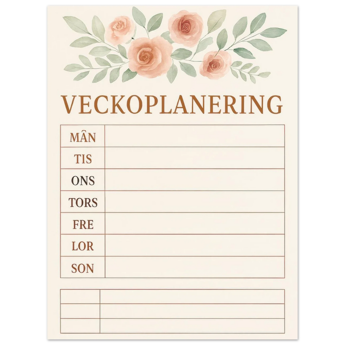 Veckoplanering