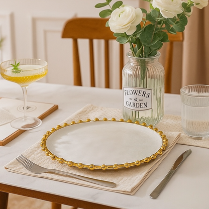 Bubbly Tallriksset - 18 Delar Med Elegant Guldkant