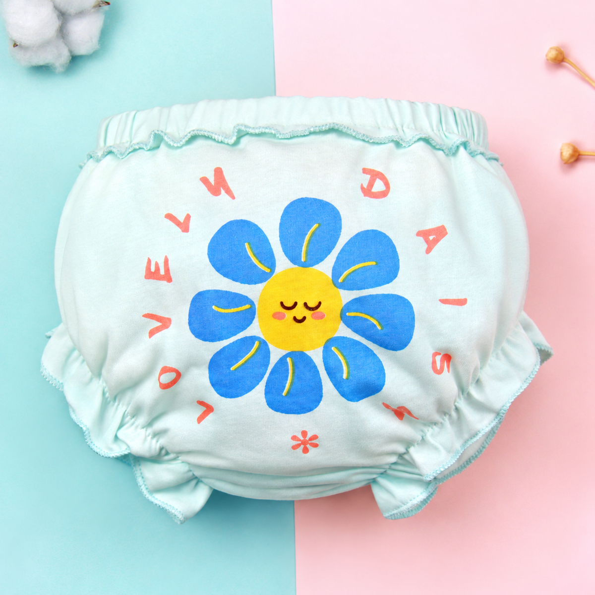 Ruffled Cotton Baby Bloomers