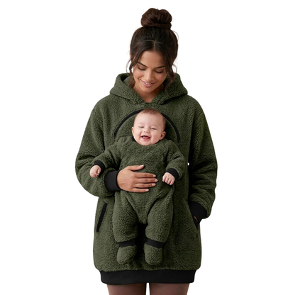 Sherpa Fleece Baby Pouch Hættetrøje