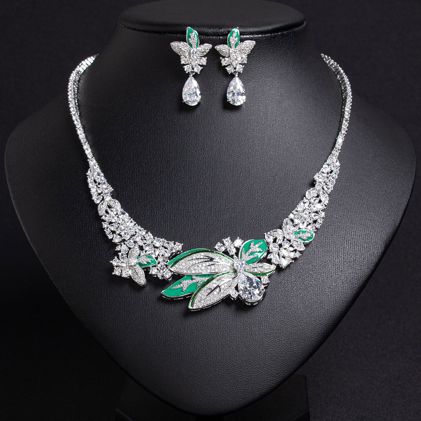 Floral Necklace and Earring Set