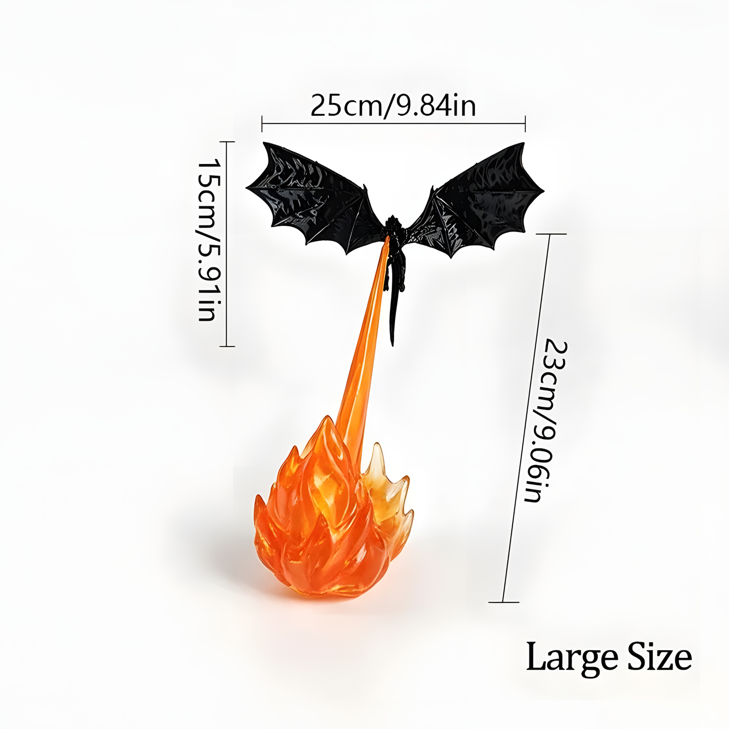 Fire-Breathing Dragon Bookshelf Statue