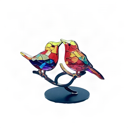 Colorful Metal Bird Ornament