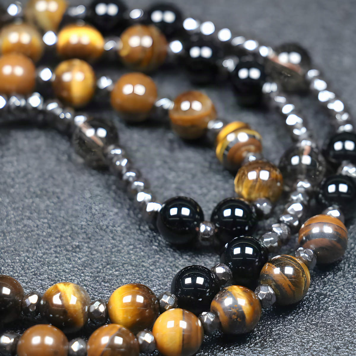 Stone Bead Cross Necklace