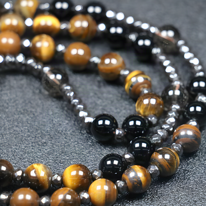 Stone Bead Cross Necklace
