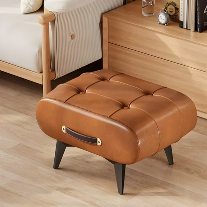 Tufted Footstool with Carry Handle