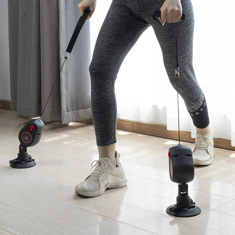 Fitness Resistance Drag Down Rope Trainer med sugkraft