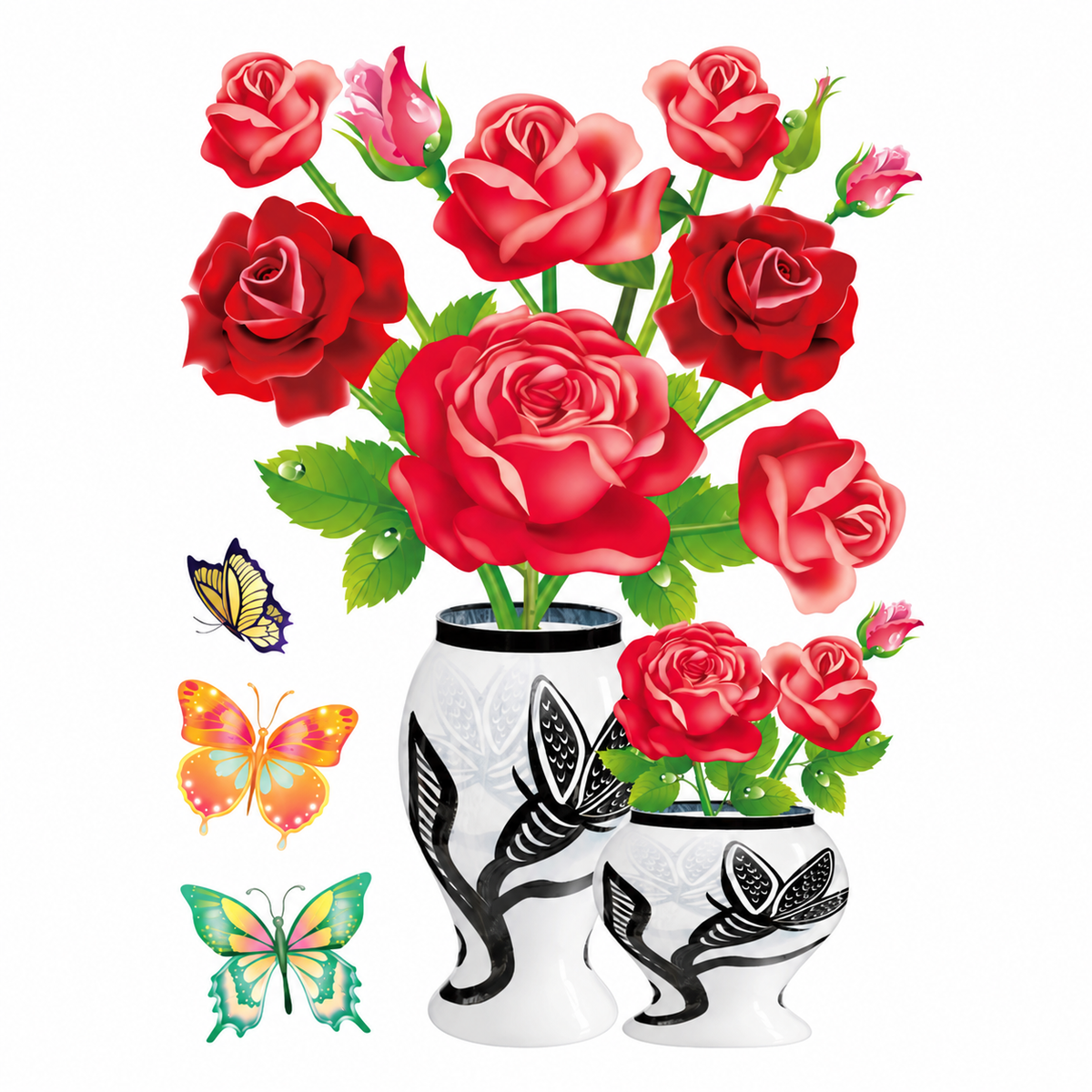 Floral Vase Wall Decal