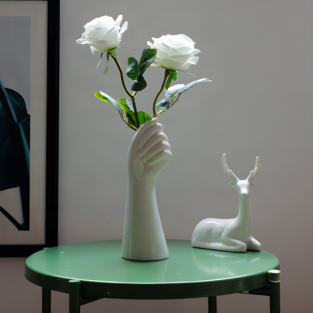 Hand-Shaped Ceramic Vase