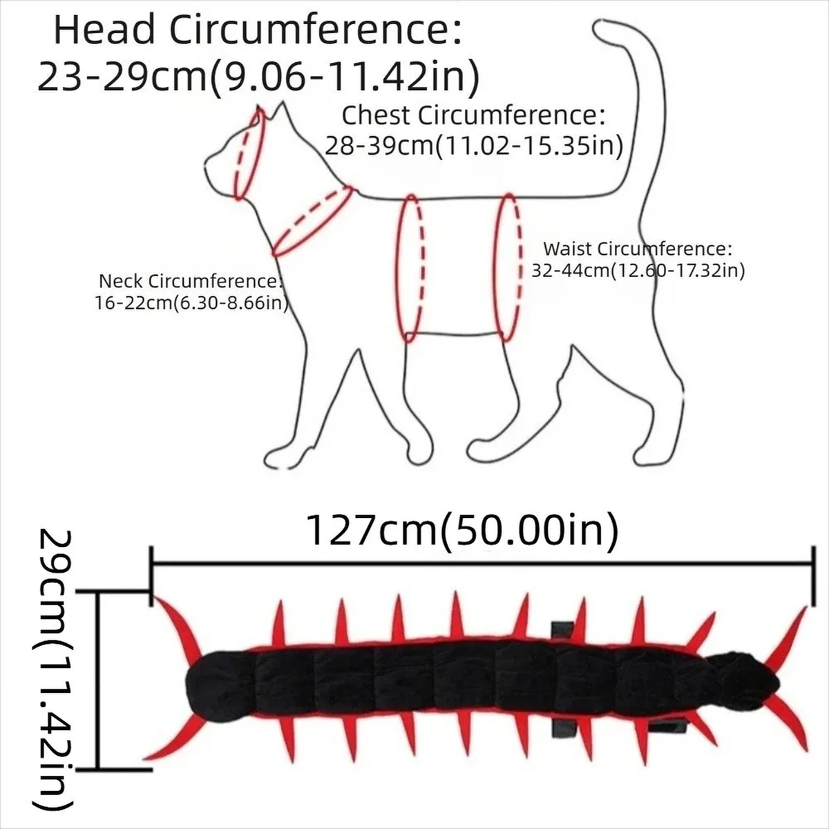 Fluffy Halloween Centipede Cat Costume