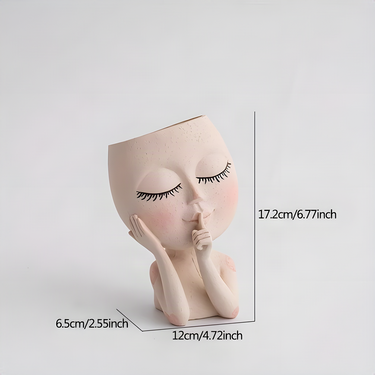 Face-Shaped Resin Planter