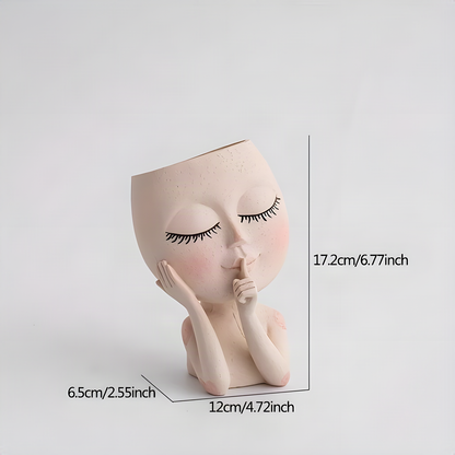 Face-Shaped Resin Planter