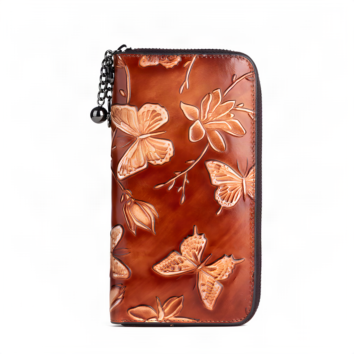 Embossed Butterfly Leather Wallet