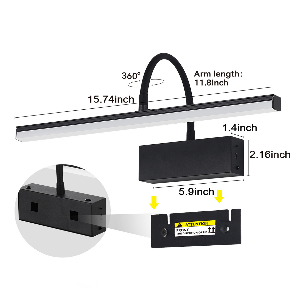 Rechargeable Gooseneck Picture Light