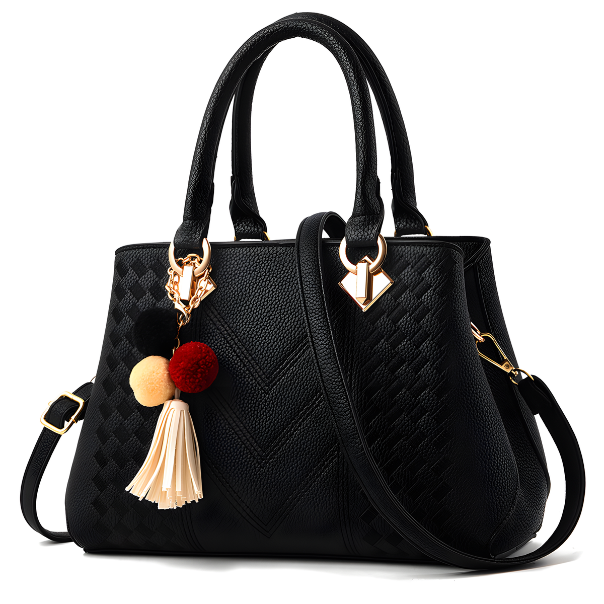 Textured Top-Handle Handbag