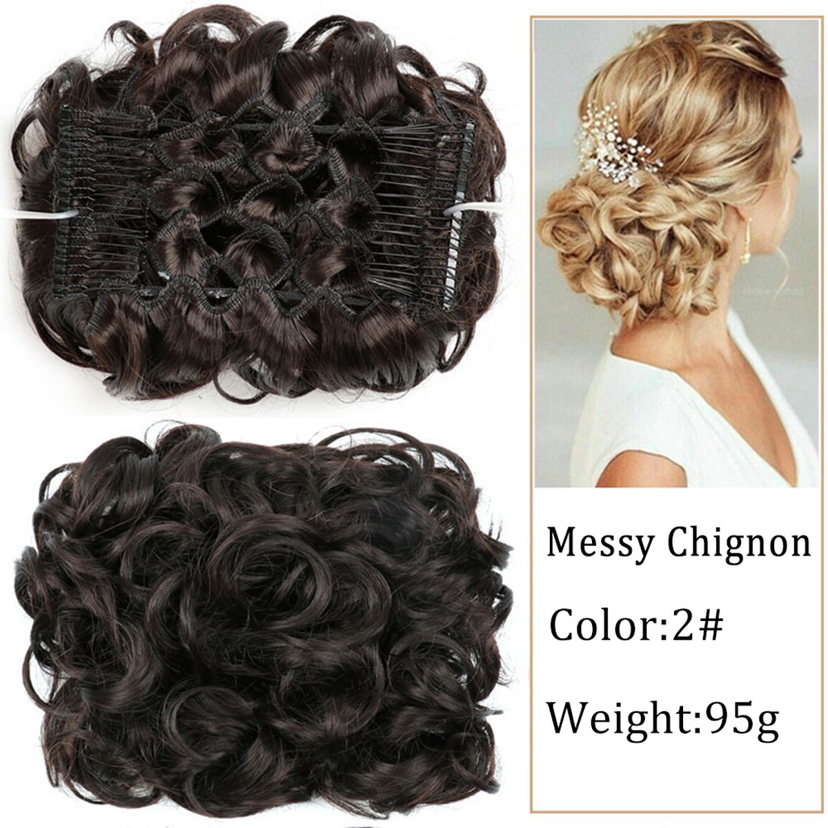 Curly Comb-In Bun Hairpiece