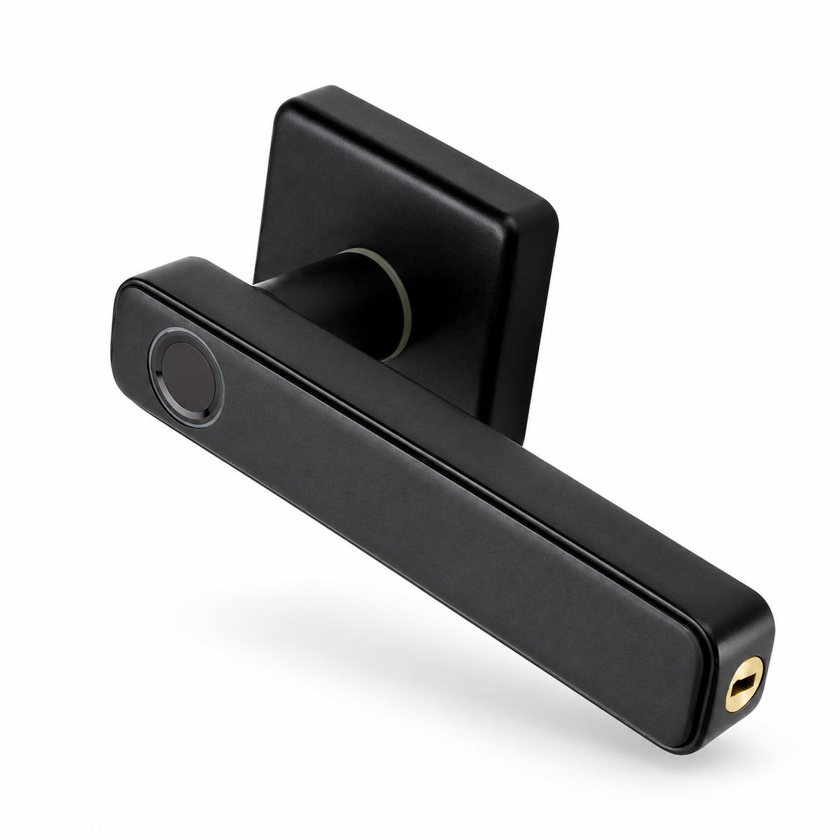 Fingerprint Lever Door Handle with Key Backup